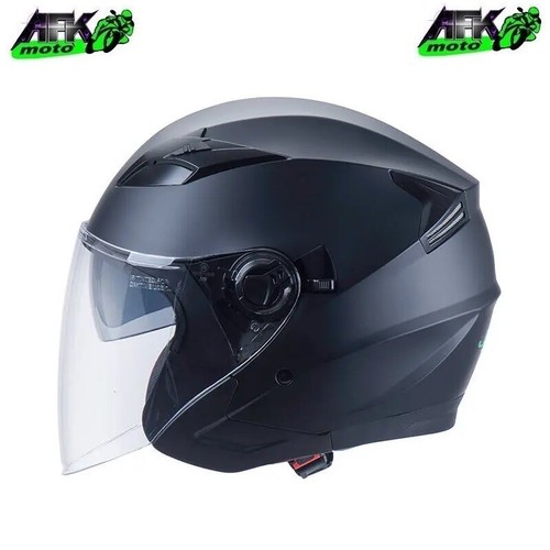 Casco jet nero - nero, opaco