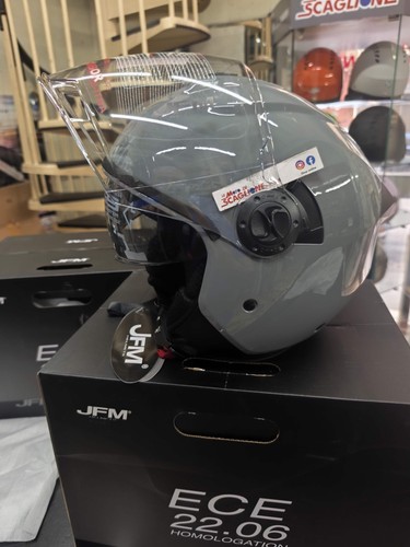 Casco jet jfm grigio - jfm, lucido